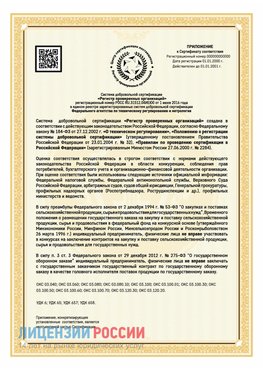 Приложение к сертификату для ИП Совхоз имени Ленина Сертификат СТО 03.080.02033720.1-2020